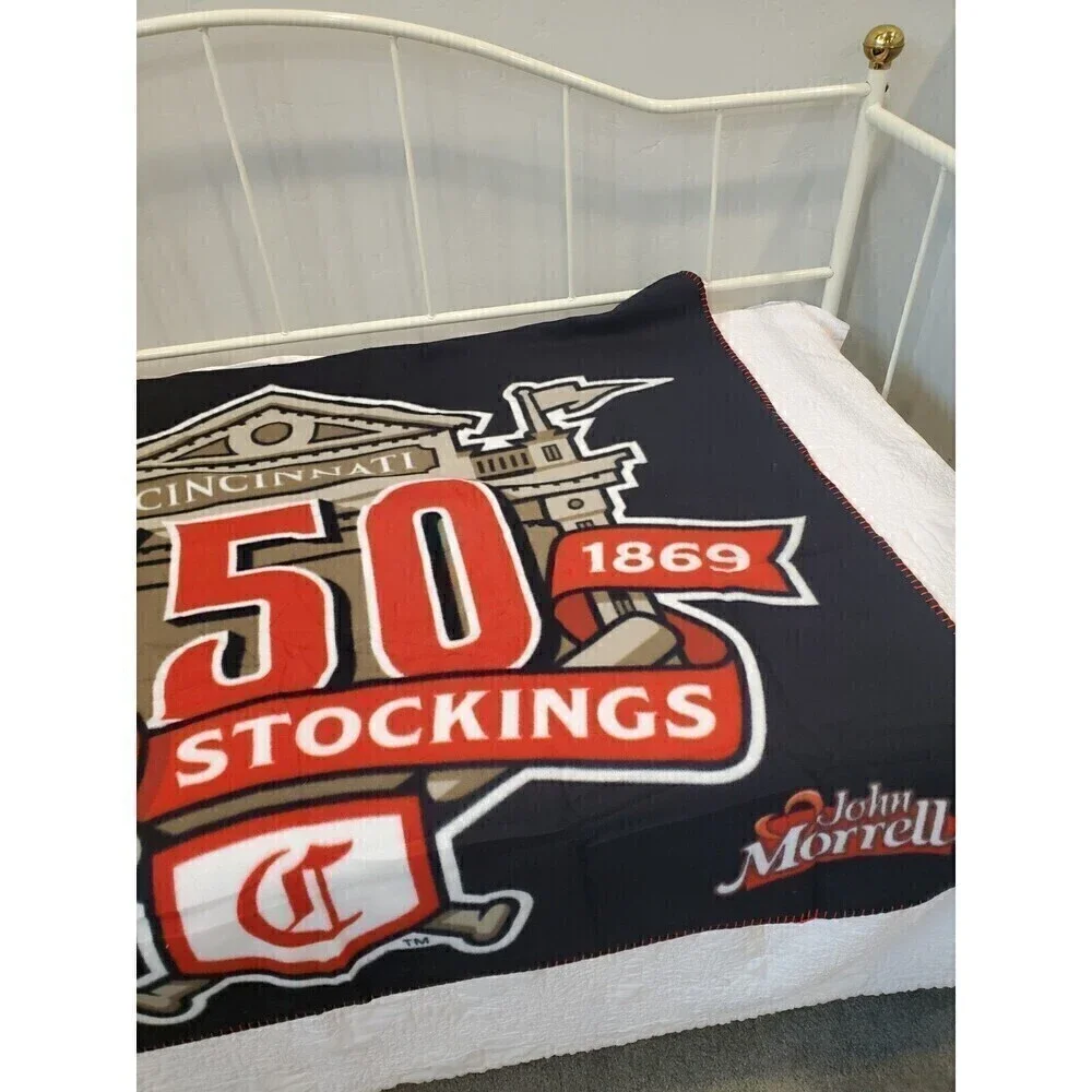 CINCINNATI REDS 150TH ANNIVERSARY BLACK FLEECE BLANKET SGA 9/21/2019